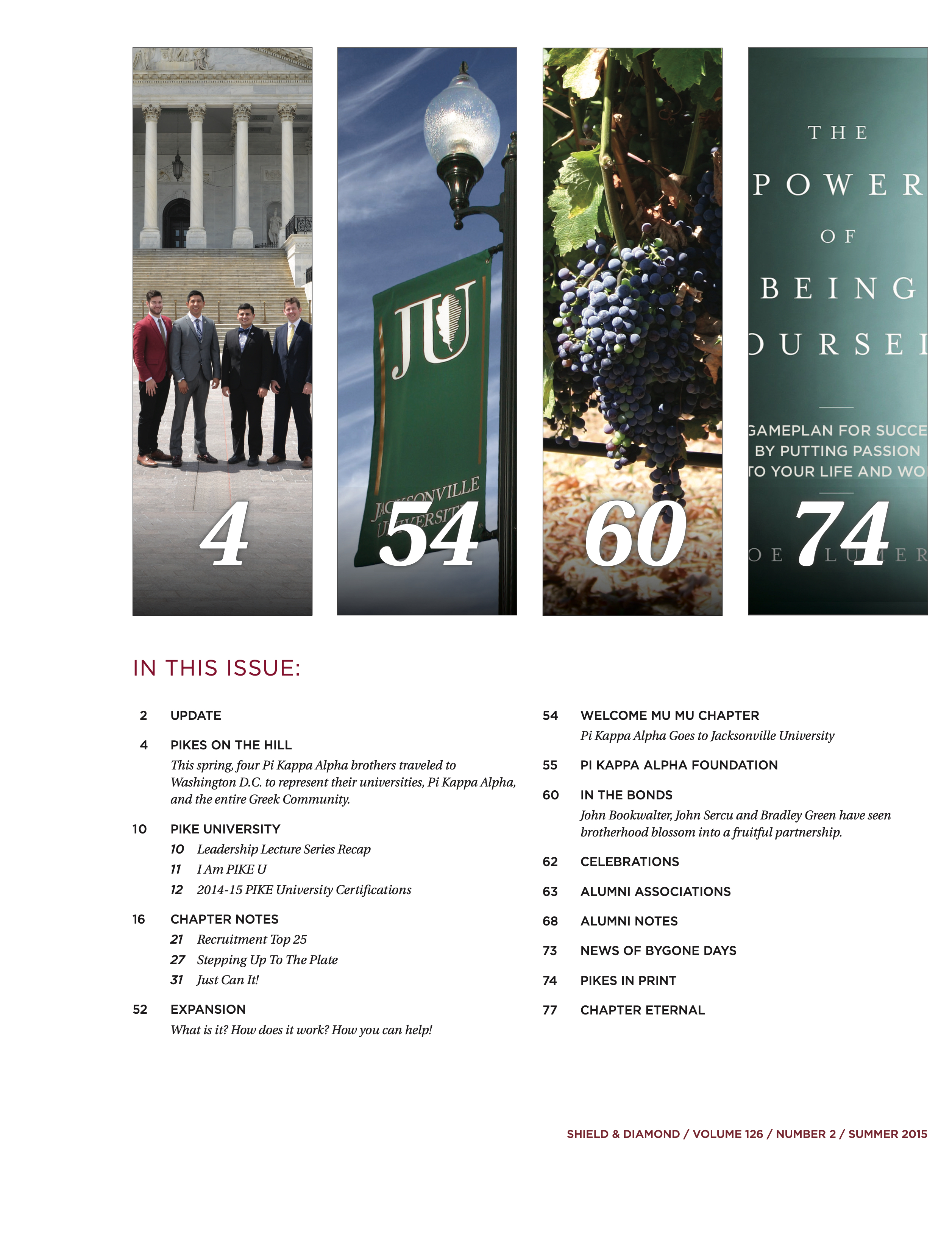 The Shield and Diamond, Vol. 126, No. 2, Table of Contents